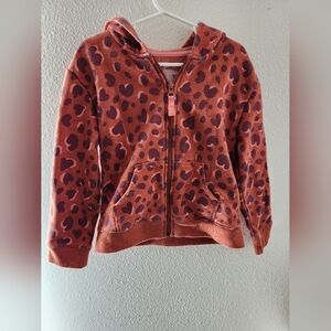 4/5T Cheetah print zip up